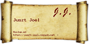 Juszt Joel névjegykártya